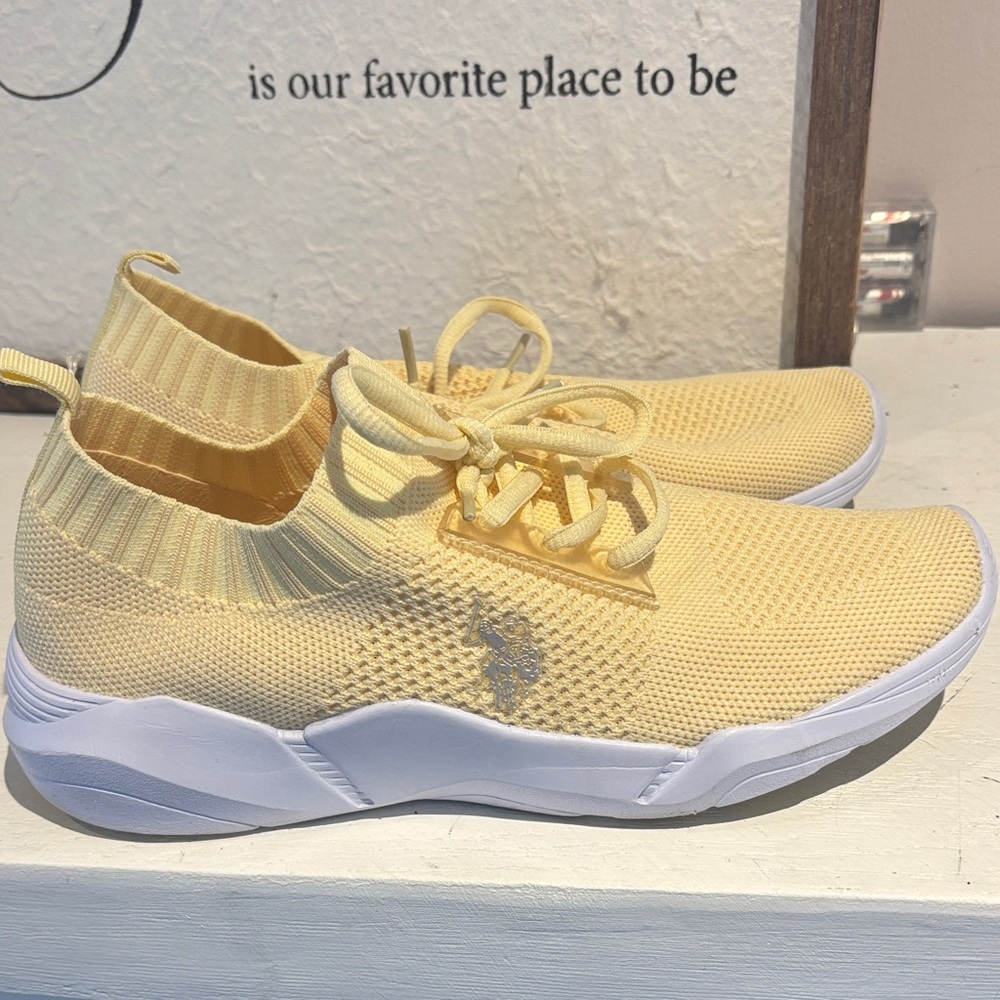 U.S. Polo Assn. Yellow Athletic Knit Shoes